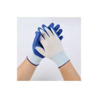 蝶蔻(DIEKOU)手套劳保丁腈加厚耐磨防滑浸胶挂胶手套工地搬运钢筋工 涂胶尼龙汽修建筑工厂均码23cm*12付