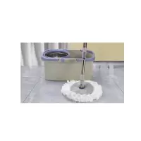 邦众嘉加厚拖把桶 挤水拧干墩布桶清洁桶 [蓝白色]钢篮+一拖杆+2块布