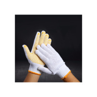 蝶蔻(DIEKOU)点珠劳保手套 防滑耐磨工地搬运维修线手套 750G点胶颗粒劳保手套 1双 12双起购 1.85*12