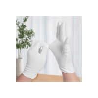 蝶蔻(DIEKOU)礼仪纯棉白手套 马术交通白色手套 白色棉质手套检阅表演手套 12付