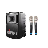MIPRO咪宝MA-808无线户外音箱蓝牙便携式会议移动广场舞拉杆音响大功率扩音机器 配双手持话筒套装