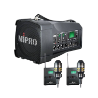 MIPRO咪宝MA100DB讲解便携式扩音器MA-100DB户外音箱 双领夹话筒套装(蓝牙版)