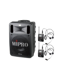 MIPRO咪宝 MA-505无线音响户外便携式蓝牙移动音箱讲解讲话演出扩音器带话筒 双头戴话筒