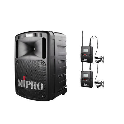 MIPRO咪宝MA-808无线户外音箱蓝牙便携式会议移动广场舞拉杆音响大功率扩音机器 配双领夹话筒套装