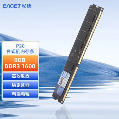 忆捷(EAGET)PC-DDR3 8G/1600 8GB台式机内存条 P20