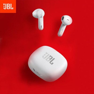 JBL TUNE FLEX 小晶豆真无线蓝牙耳机 DJ音响设备耳机 半入耳音乐耳机 主动降噪运动防汗 白色