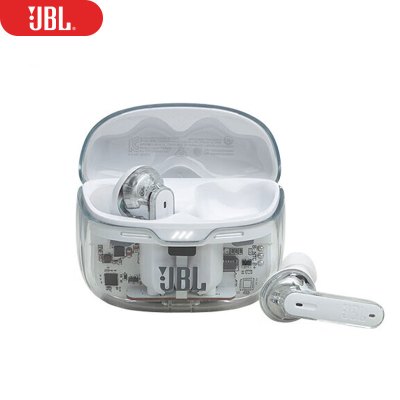 JBL TUNE Beam琉璃荚水晶白 蓝牙耳机DJ音响设备耳机 入耳式主动降噪 音乐运动耳机防水防汗