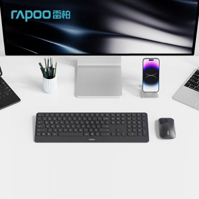 雷柏(RAPOO) 无线键盘鼠标套装 99键无线/蓝牙多模键鼠套装 9300S深灰黑 1套 计量单位:套