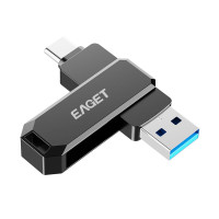 忆捷(Eaget)手机U盘Type-C USB3.2 双接口手机电脑多用旋转金属优盘CF66-64GB/个
