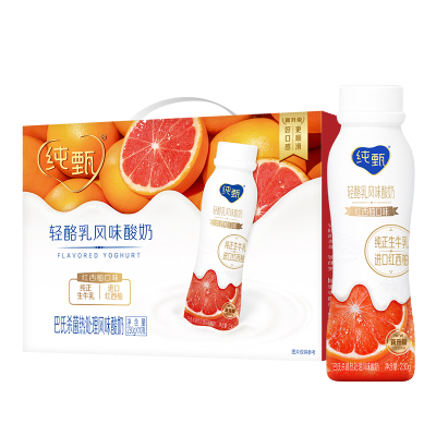 纯 甄轻酪乳风味酸牛乳红西柚口味瓶装230g×10瓶(礼盒装)