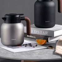 艾曼格保温水壶家用保温壶大容量316L不锈钢暖水壶复古灰1000ml