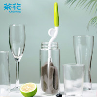茶花杯刷转动长柄瓶刷海绵洗杯刷清洁刷颜色随机