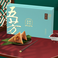 五芳斋五芳尊享礼盒1600g鲍鱼五花肉黑椒牛肉粽干贝猪肉粽组合端午礼盒
