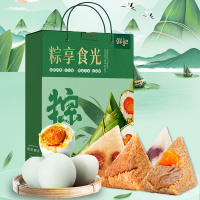 鲜记粽享食光1.14kg鲜肉粽蛋黄肉粽蜜枣粽豆沙粽咸鸭蛋组合装端午礼盒