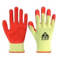 防滑手套10针棉纱乳胶耐磨耐油防滑防护挂胶防护线皱劳保手套