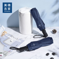 美穗吉家 21寸自动晴雨伞 藏蓝色MIH-2404300黑胶手动晴雨伞 1把