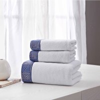 恒源祥HYX050MJ丝带题字浴巾三件套面巾33×74cm*2浴巾70×140cm*1 3条