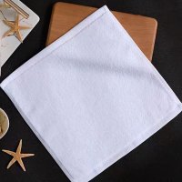 加热毛巾30*30CM*50g纯棉白色小方巾擦手毛巾1条