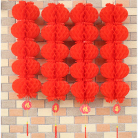 塑纸灯笼串10寸五联串/直径约20cm灯笼串 1串