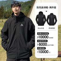 骆驼(CAMEL)冲锋衣户外登山服防水防风防污三合一男女同款169系列 1件