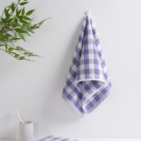 无印良品A类纯棉柔软亲肤毛巾MJ-zu0657蓝格1条