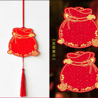 2026马年墙卡福袋洒金心愿卡60张+丝带+流苏组合装1组