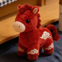 马年吉祥物公仔红色小马公仔 20厘米1个