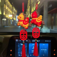 马年新款挂件马上有钱平安挂件[红色+黄色]2个1组
