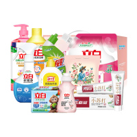 立白满堂彩C款4438g洗衣液衣领净洗衣皂牙膏洗手液组合套装1套