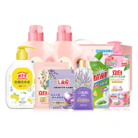 立白家庭洁护八件套A款4774g洗衣液洗衣凝珠洗手液组合套装1套