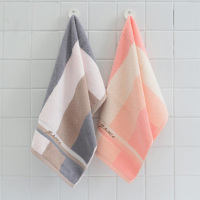 洁丽雅(20230022)长绒棉加厚洗脸大毛巾7200-1A红色+棕色72*34cm纯棉毛巾EVA袋2条装