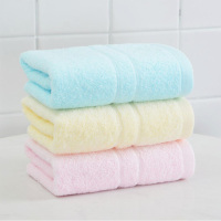 洁丽雅(20230025)纯棉素色舒适柔软小毛巾60x30cm红色+兰色+黄色6734毛巾EVA袋装3条装