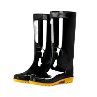 回力 雨鞋成人PVC雨鞋高帮男女水鞋牛筋底防水防滑耐磨水靴