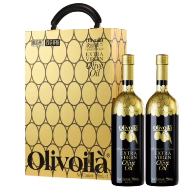 欧丽薇兰 Olivoila 送礼 食用油 橄榄油 高多酚特级初榨橄榄油750ml*2瓶