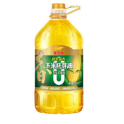 金龙鱼 食用油 非转基因 压榨甜香玉米胚芽油5L