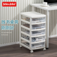 Jeko&Jeko 透明办公文件柜五层抽屉式收纳柜 SWB-5756 长32*宽42*高65cm (透明白)