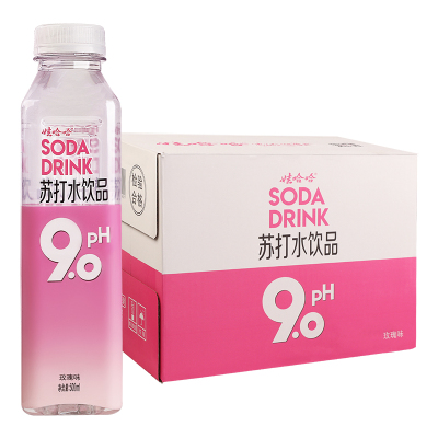 娃哈哈 pH9.0玫瑰味苏打水 500ml*15瓶 整箱装