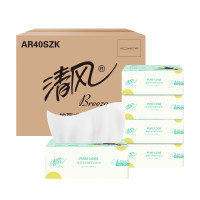 清风柔韧系列亲肤抽纸4联包单提100抽/包*4