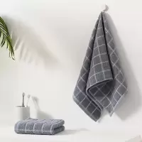 無印良品家用纯棉毛巾 (灰色双条套装)
