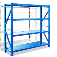 时通仓储四层货架置物货架展示架中型承重200KG蓝色2000*600*2000mm 1个