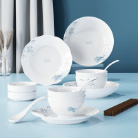 康宁CORELLE BRANDS 竹露荷风餐具18头CB-TC004(4碗2碟2平盘2圆盘4勺4筷) 1套