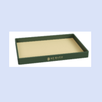 防水托盘PU皮+防水木喷漆或金刚面料LOGO压印350*250*30mm