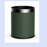 酒店用卫生间垃圾桶PU皮+五金LOGO压印230*270mm