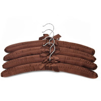 丝绸衣架高档实木基材米色绸缎