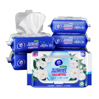 维达(Vinda)[赵丽颖推荐] 山茶花植家庭装厕所湿巾 私处清洁厕纸湿巾80片 6包