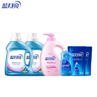 蓝月亮多用衣物清洁护理礼包 自然香1kg*2+预涂500g+白兰袋500g*2+宝宝专用百合清香1kg 1套