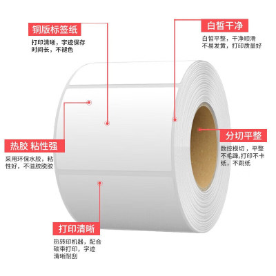 方泰不干胶打印纸铜版标签纸100mm*150mm*500张单排竖版