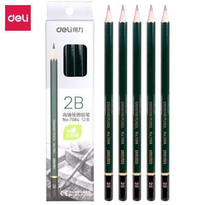 得力(deli)7084安全考试专用填涂答题卡2B木质铅笔/学生铅笔12支/盒
