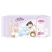 七度空间天山绒棉系列极薄纯棉超特长夜用420mm卫生巾5片装QRD6905(单包)