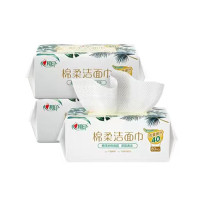 心相印 (Mind Act Upon Mind) 干湿两用洗脸巾加厚一次性抽取式棉柔洁面巾80抽3包 3xXCD080